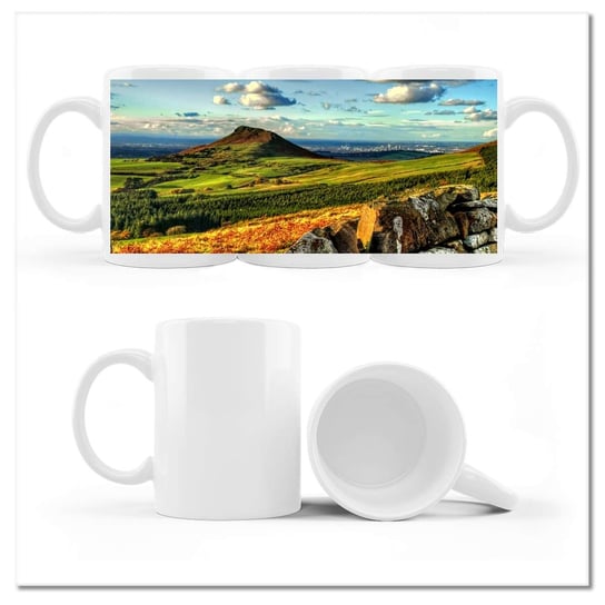 Kubek ceramiczny, Krajobraz góry, 330 ml, ZeSmakiem, biały ZeSmakiem
