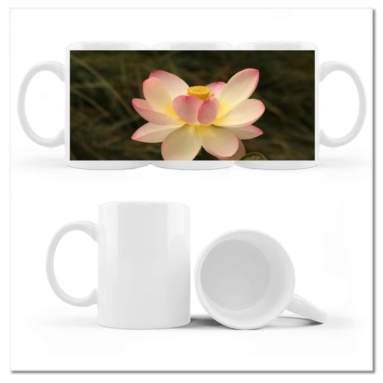 Kubek ceramiczny, Kwiat lotosu, 330 ml, ZeSmakiem, biały ZeSmakiem
