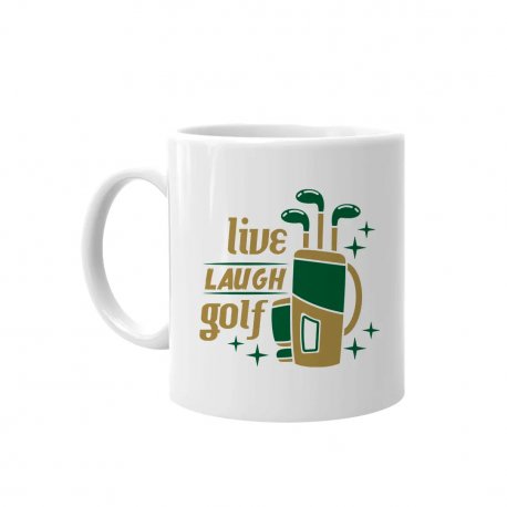 Kubek ceramiczny Live, Laugh, Golf - Na Prezent Dla Golfisty Koszulkowy
