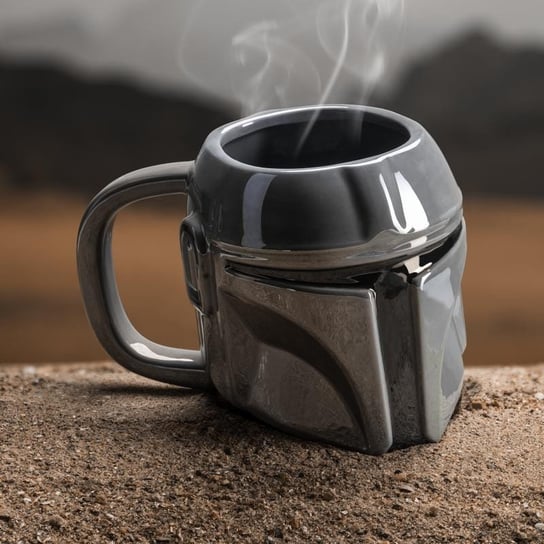 Kubek ceramiczny, MANDALORIAN Star Wars 3D - Gwiezdne Wojny, 650 ml, Paladone, szary Paladone