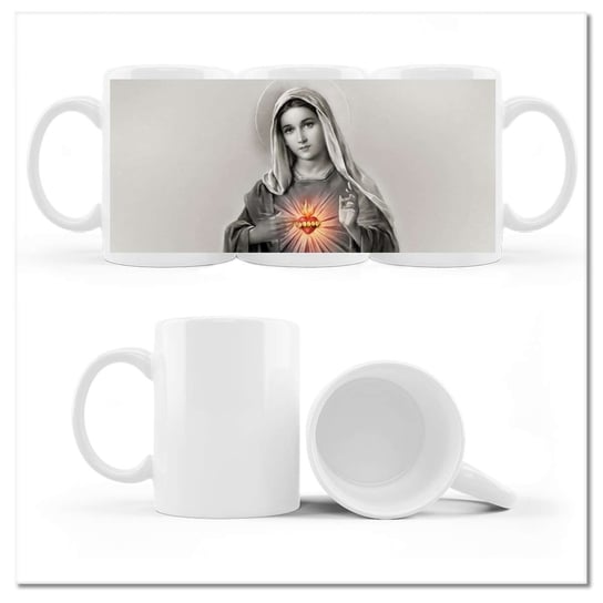 Kubek ceramiczny, Matka Boża, 330 ml, ZeSmakiem, biały ZeSmakiem