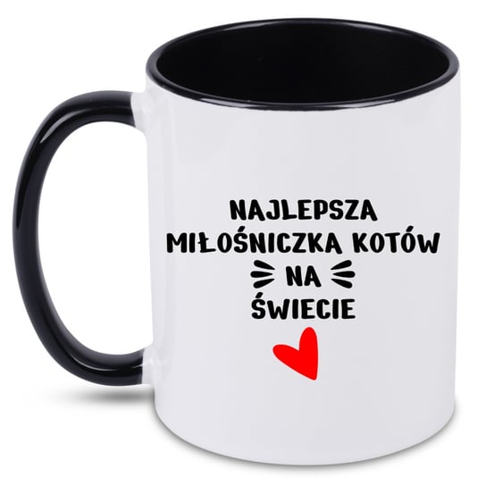 Kubek ceramiczny, miłośniczka kotów + imię, 2, 330 ml, czarny Inna marka