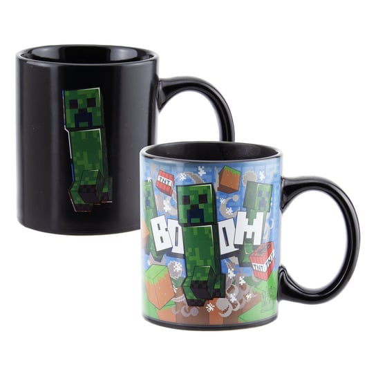 Kubek ceramiczny, MINECRAFT termoaktywny z Creeper BOOM, 325 ml, Paladone, czarny Paladone
