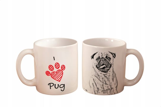 Kubek ceramiczny Mops Pug  z nadrukiem Art-Dog