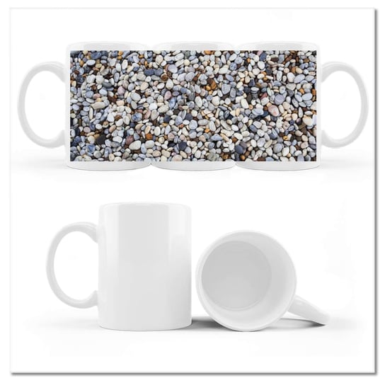 Kubek ceramiczny, Morskie kamienie, 330 ml, ZeSmakiem, biały ZeSmakiem