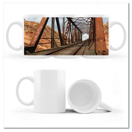 Kubek ceramiczny, Most kolejowy, 330 ml, ZeSmakiem, biały ZeSmakiem