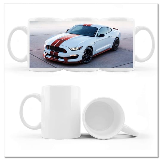 Kubek ceramiczny, Mustang Ford, 330 ml, ZeSmakiem, biały ZeSmakiem