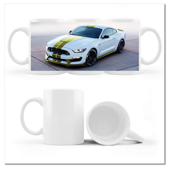 Kubek ceramiczny, Mustang Ford, 330 ml, ZeSmakiem, biały ZeSmakiem