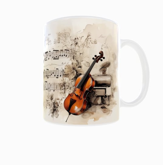 Kubek ceramiczny, Muzyka Klasyczna Cello Wiolonczela Nuty, 300 ml Inna marka
