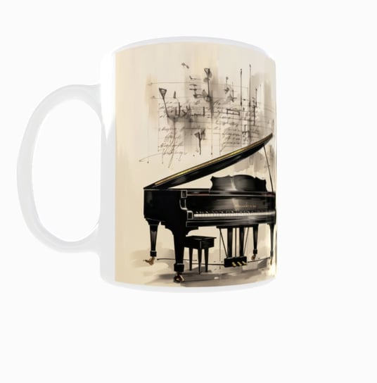 Kubek ceramiczny, Muzyka Klasyczna Grand Piano Fortepian Nuty, 300 ml Inna marka
