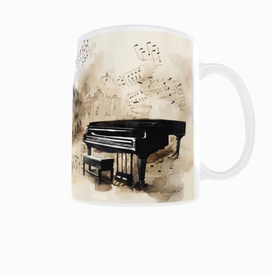 Kubek ceramiczny, Muzyka Klasyczna Grand Piano Fortepian Nuty V2, 300 ml Inna marka