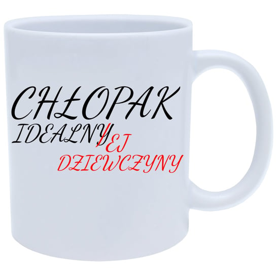 Kubek ceramiczny, na dzień chłopaka z nadrukiem, 330 ml, J&W, biały J&W