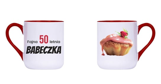 Kubek ceramiczny, na urodziny, Fajna 50 letnia Babeczka (21), 300 ml, Rezon Rezon