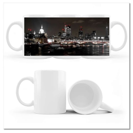 Kubek ceramiczny, Nocny widok z Londynu, 330 ml, ZeSmakiem, biały ZeSmakiem