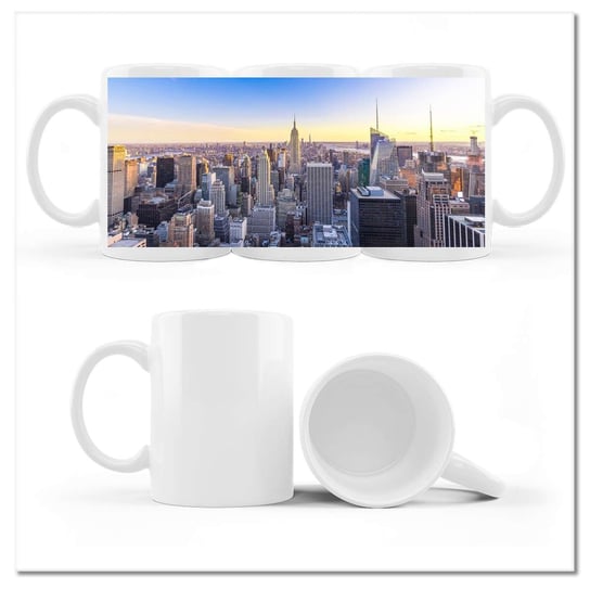 Kubek ceramiczny, Nowy Jork Widok z góry, 330 ml, ZeSmakiem, biały ZeSmakiem