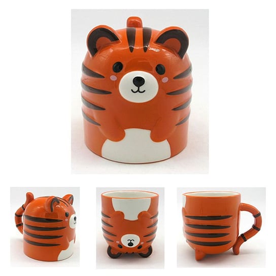 Kubek ceramiczny - odwracany Tygrys 700 ml, Puckator, pomarańczowy Puckator