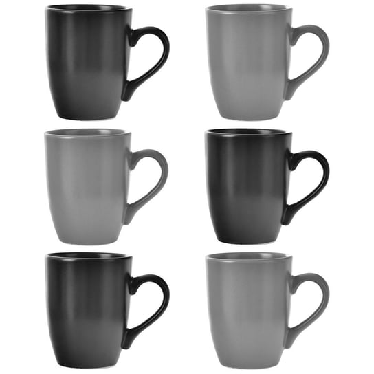 Kubek ceramiczny Orion do picia kawy herbaty szary czarny kubki zestaw komplet kubków 6 sztuk ALFA 350 ml Orion
