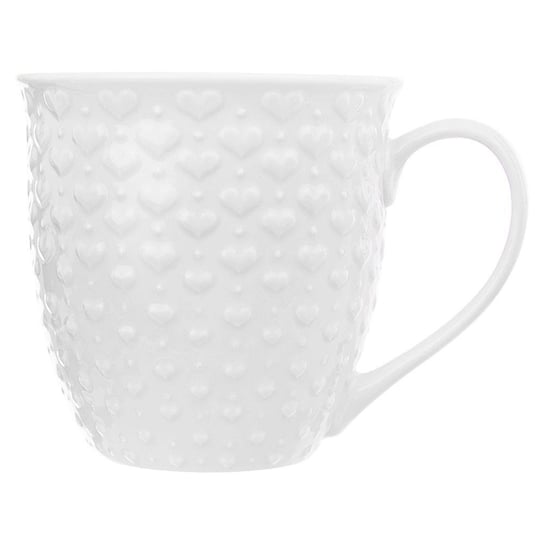 Kubek ceramiczny Orion z uchem do picia kawy herbaty napojów serca biały 580 ml Orion