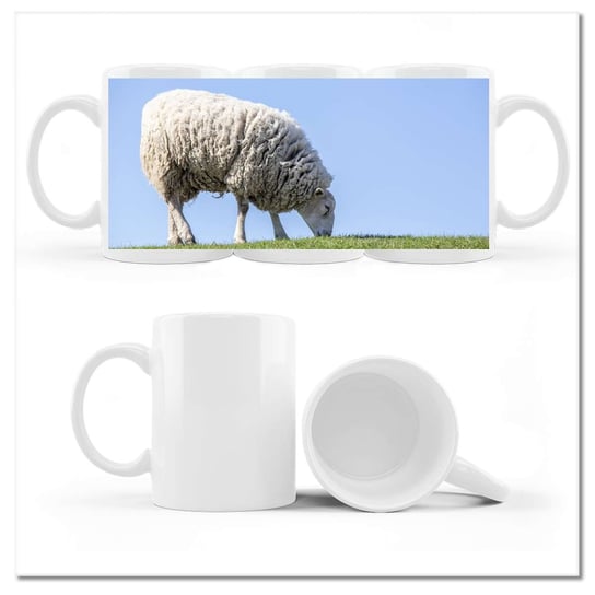Kubek ceramiczny, Owca, 330 ml, ZeSmakiem, biały ZeSmakiem