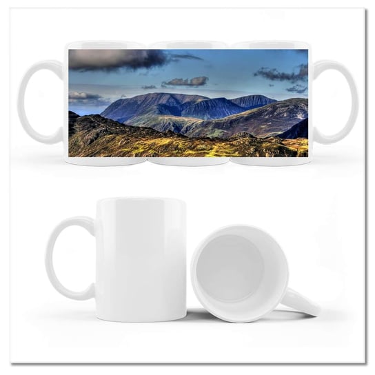 Kubek ceramiczny, Piękny widok z górami, 330 ml, ZeSmakiem, biały ZeSmakiem