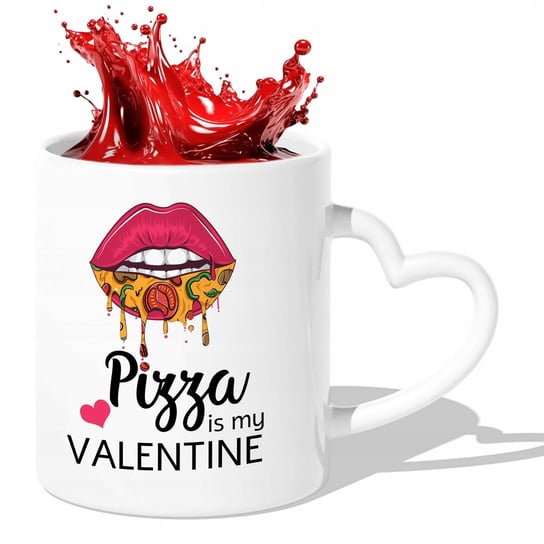 Kubek ceramiczny, Pizza Miłość Love Jedzenie, 330 ml, StyleCouture, biały StyleCouture