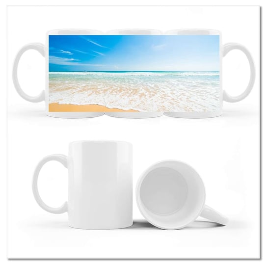 Kubek ceramiczny, Plaża aż miło, 330 ml, ZeSmakiem, biały ZeSmakiem