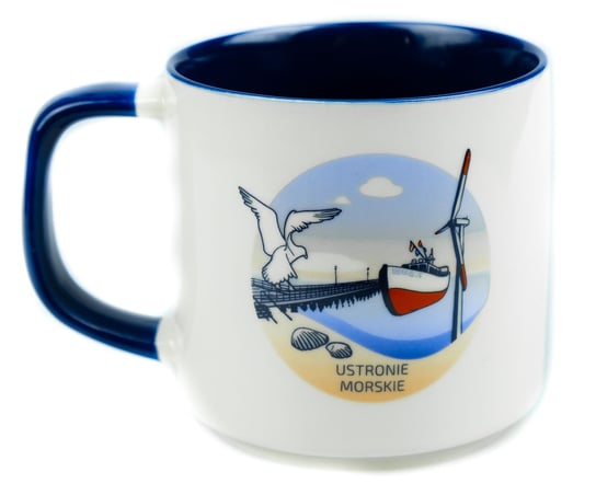 Kubek ceramiczny prezent znad morza pamiątka Bałtyk Ustronie Morskie, 350ml, Captain Mike Captain Mike