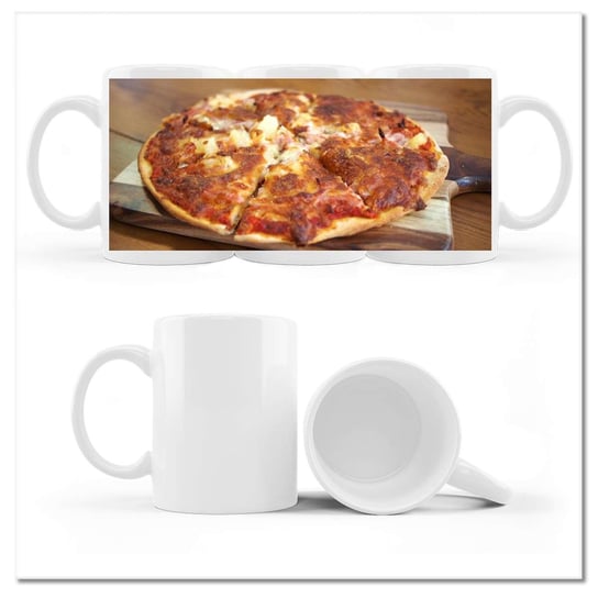 Kubek ceramiczny, Prosta pizza, 330 ml, ZeSmakiem, biały ZeSmakiem