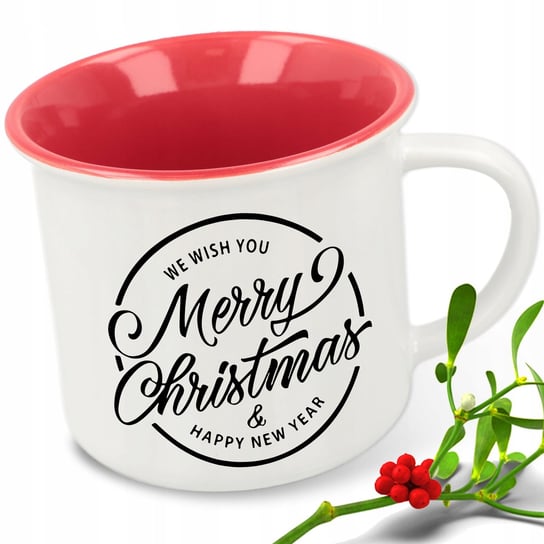 Kubek ceramiczny Retro Prezent Czerwony Merry Christmas Świąteczne Wiele Wzorów 250ml StyleCouture StyleCouture