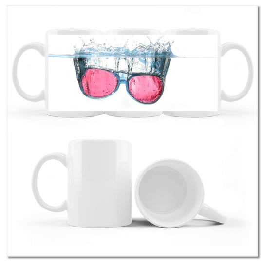 Kubek ceramiczny, Różowe okulary, 330 ml, ZeSmakiem, biały ZeSmakiem