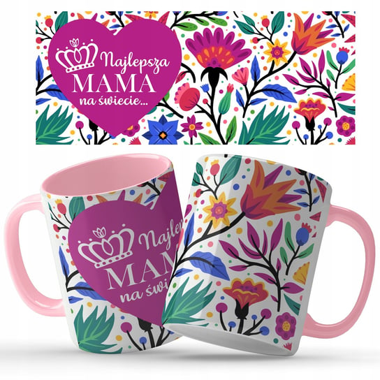 Kubek ceramiczny Różowy Na Prezent Na Dzień Mamy Matki WZORY, 330 ml, StyleCouture StyleCouture