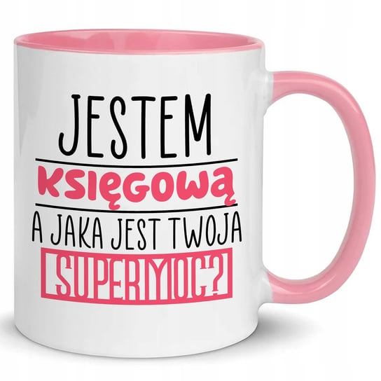 Kubek ceramiczny RÓŻOWY Prezent Dla KSIĘGOWEJ SUPERMOC WZORY, 300 ml, StyleCouture StyleCouture