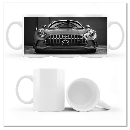 Kubek ceramiczny, Sportowe auto Mercedes, 330 ml, ZeSmakiem, biały ZeSmakiem