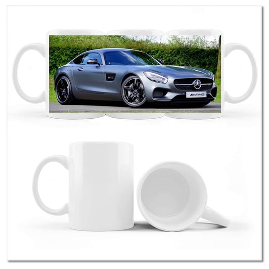 Kubek ceramiczny, Sportowy Mercedes AMG, 330 ml, ZeSmakiem, biały ZeSmakiem