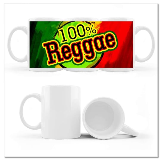 Kubek ceramiczny, Sto procent Reggae, 330 ml, ZeSmakiem, biały ZeSmakiem