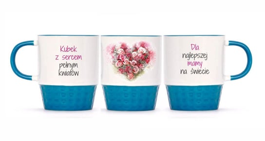 Kubek ceramiczny Sub Retro - Dzień Mamy - Kubek ceramiczny z Sercem Pełnym Kwiatów (10), 300ml, Rezon Rezon