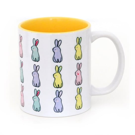 Kubek ceramiczny Sunny Bunnies – kolorowy Kubek ceramiczny na kawę i herbatę z uroczymi zajączkami - uniwersalny prezent, upominek na Wielkanoc 300 ml Cup&You Cup&You