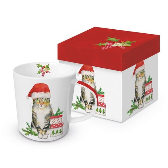 Kubek ceramiczny świąteczny PPD, Christmas kotek, 350 ml biały PPD