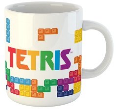 Kubek ceramiczny, Tetris, 325 ml, Diakakis, biały Diakakis