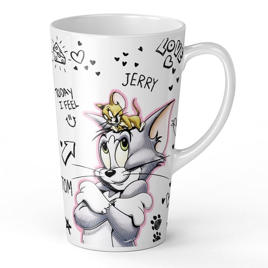 Kubek ceramiczny Tom i Jerry 004 Tom & Jerry, 450ml, Babaco, biały ERT
