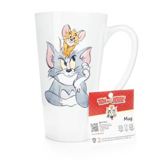 Kubek ceramiczny Tom i Jerry 006 Tom & Jerry, 450ml, Babaco, biały ERT