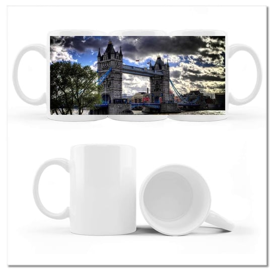Kubek ceramiczny, Tower Bridge, 330 ml, ZeSmakiem, biały ZeSmakiem