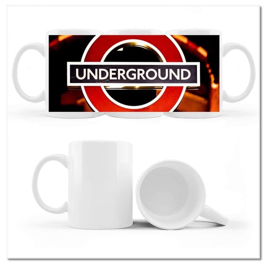Kubek ceramiczny, Underground Londyn London, 330 ml, ZeSmakiem, biały ZeSmakiem