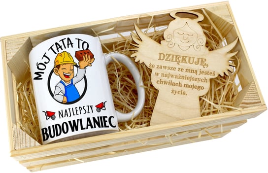 Kubek ceramiczny W SKRZYNCE NA PREZENT DZIEŃ OJCA TATY TATA, 330ml, J&W J&W