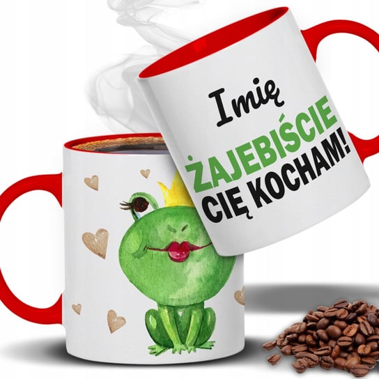 Kubek ceramiczny, walentynki, ŻAJEBIŚCIE CIĘ KOCHAM Twoje Imię, 300 ml, StyleCouture StyleCouture