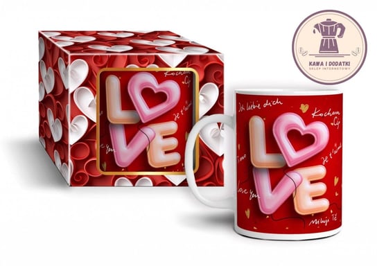 Kubek Ceramiczny Walentynkowy 330ml - Z Napisem "love" BGtech