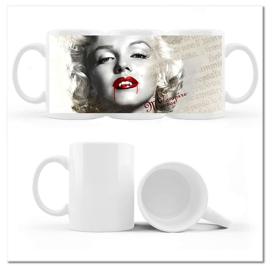 Kubek ceramiczny, Wampire Marilyn Monroe, 330 ml, ZeSmakiem, biały ZeSmakiem