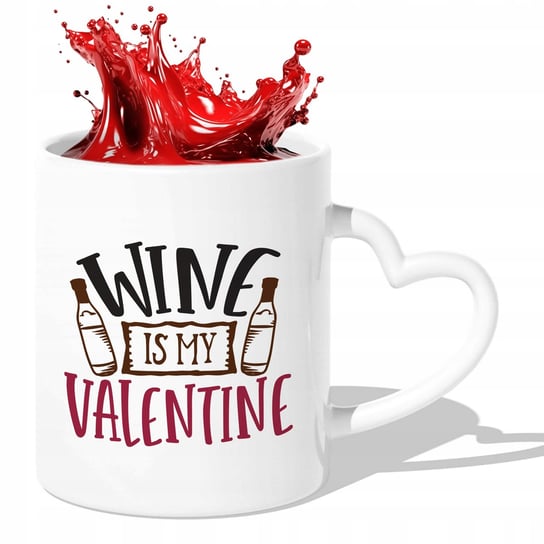 Kubek ceramiczny, Wino to Moja Walentynka, 330 ml, StyleCouture, biały StyleCouture