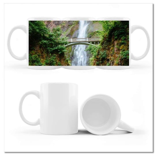 Kubek ceramiczny, Wodospad Tropiki Góry, 330 ml, ZeSmakiem, biały ZeSmakiem