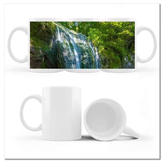 Kubek ceramiczny, Wodospad Tropiki Rzeka, 330 ml, ZeSmakiem, biały ZeSmakiem